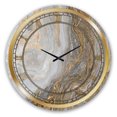thumbnail image 1 of Designart 'White Marble with Curley Grey and Gold Veins' Glam wall clock, 1 of 3