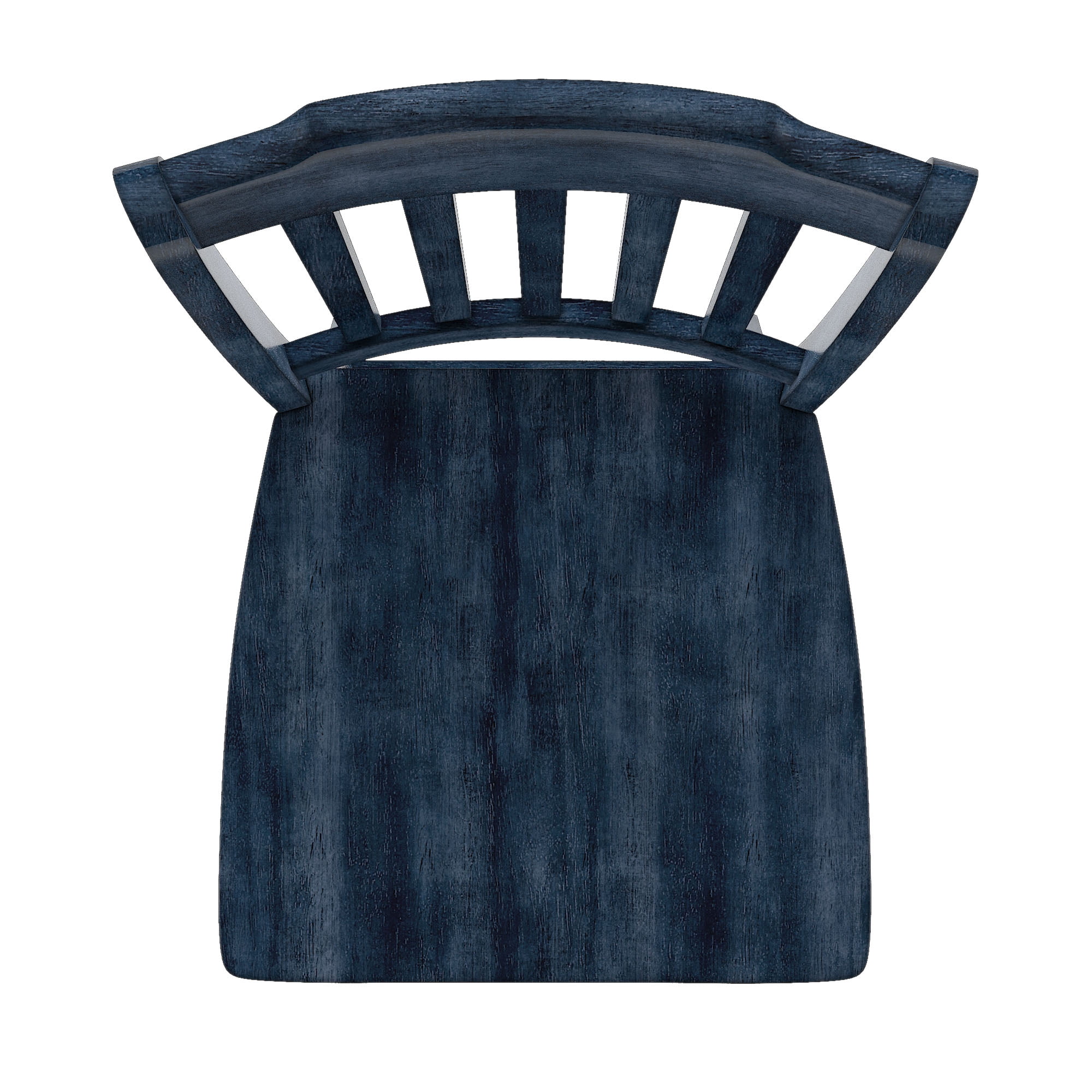 Weston Home Farmhouse Vintage Slat Back Solid Wood Counter Height Chair, Set of 2, Antique Denim