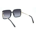 thumbnail image 4 of Classic Womens Butterfly Rectangle Oversize Fashion Sunglasses Black Gold - Smoke, 4 of 4