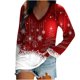 thumbnail image 2 of Pntutb Moda Mujer Cuello en V Camiseta de manga larga Otoño Impresión Chirstmas Blusa suelta tops Sudadera Pntutb Pntutb-5057, 2 of 5