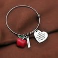 thumbnail image 4 of Fiudx Pulsera Elástica de Acero Inoxidable, Diseño Único, Decoración de Joyería, Frase de Agradecimiento Al Maestro, Regalo para El Día Del Maestro, Graduación de Fin de Curso, para Mujeres, Hombres,, 4 of 5