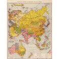 thumbnail image 2 of Vintage Maps 12x14 Black Modern Framed Museum Art Print Titled - Asia 1934, 2 of 4