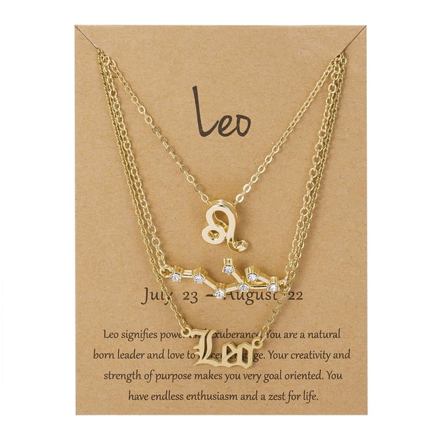 Juego de 3 piezas de collar de doce constelaciones de letras inglesas antiguas de cielo de tres piezas Wmkox8yi sjalhkljlk6286