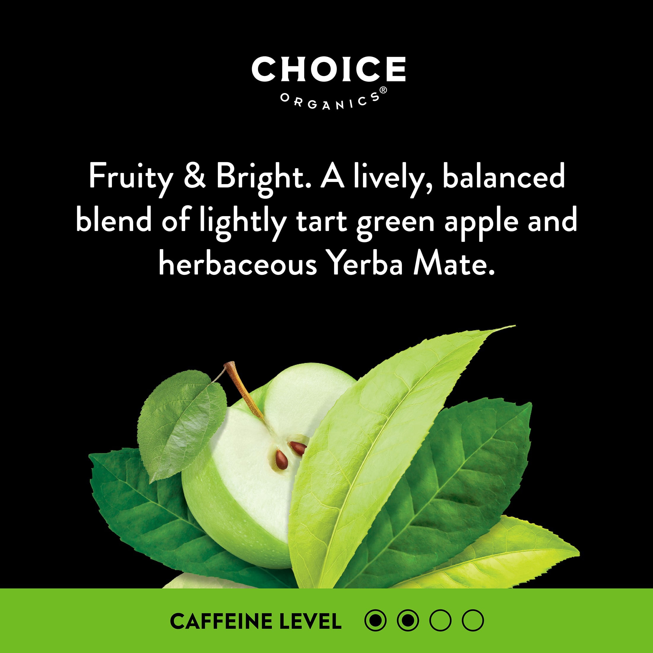 Choice Organics Apple Mate Tea, Contains Caffeine, Yerba Mate Tea Bags, 6 Boxes of 16