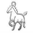 thumbnail image 1 of Sterling Silver 30" 1.2mm Box Chain Small Cutout Silhoutte Trotting Horse Pendant Necklace, 1 of 2