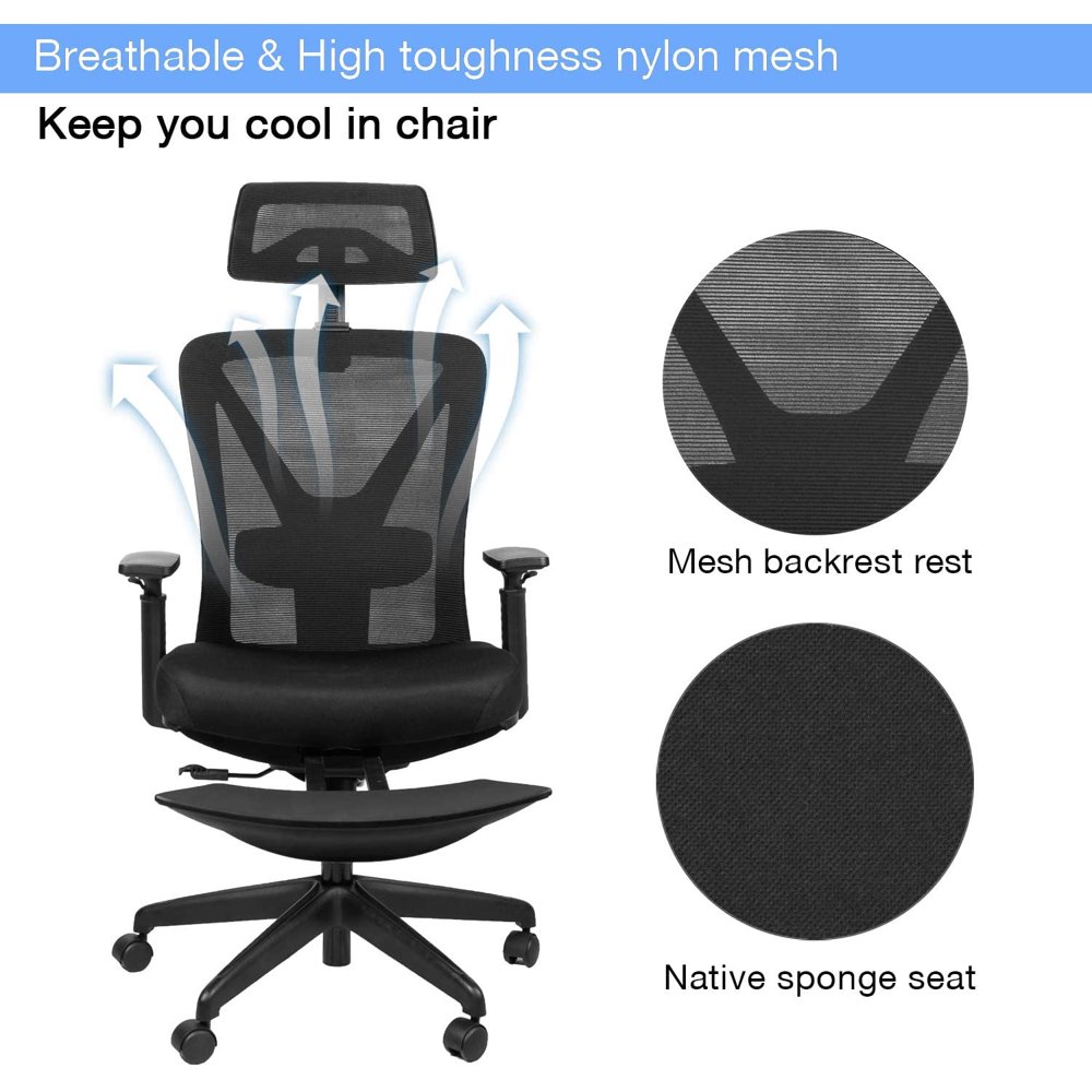 Basics LowBack, Upholstered Mesh, Adjustable, Swivel Computer Office