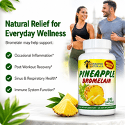 Sunshine Naturals Bromelain 1000mg Digestive Enzyme Supplement, Pineapple Enzyme, 100 Capsules, 1 Pack