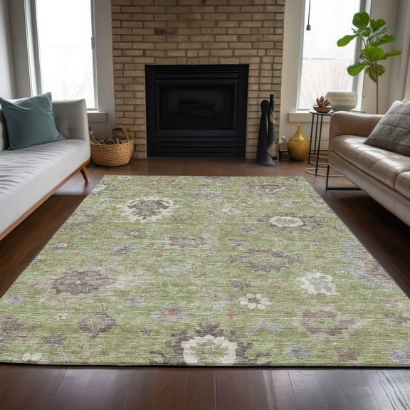 Addison Rugs Chantille Indoor/Outdoor Traditional Oushak Aloe Washable Rectangle Rug, 5' x 7'6"