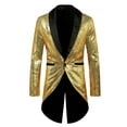 thumbnail image 5 of Tuxedo de lentejuelas INSPIRE CHIC para hombres con solapa de chal brillante, abrigo de fiesta de boda XL dorado, 5 of 5