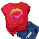 thumbnail image 4 of ICHUANYI Clearance Women's Fashion Printed Round Neck Short Sleeve T-shirt Blouse Loose Tops(Red, S) ICHUANYI WER2023081003002, 4 of 5