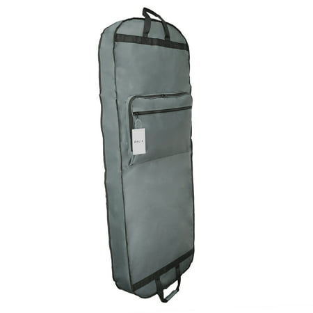 DALIX 60" Professional Garment Bag Cover for Suits Pants and Gowns Dresses (Foldable) Gray
