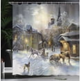 thumbnail image 4 of Ambesonne Colorful Shower Curtain, Winter Rural Landscape, 69"Wx84"L, Multicolor, 4 of 5