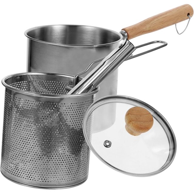 GFDYREE 1 Set Stainless Steel Fryer Frying Pans Griddles Mini Deep Fryer Frying Pot Small Frying Pan Large