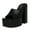Black, variant on YDN Women Breathable Platform Square Open Toe Mules Slip On Chunky High Heel Sandals Casual Beach Outfit Shoes Size 7 Denim Blue