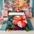 thumbnail image 2 of Manfei Boho Flowers Twin Sheets 3pcs,Hawaiian Tropical Botanical Bedding,1 Flat Sheet,1 Fitted Sheet and 1 Pillowcase, 2 of 6