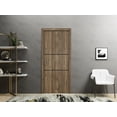 thumbnail image 5 of Slab Barn Door Panel 18 x 96 inches | Planum 0014 Walnut with Frosted Glass | Sturdy Finished Interior Doors | Pocket Closet Sliding, 5 of 6