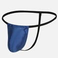 thumbnail image 4 of COSFO Thongs for Men Sexy Bulge Pouch Solid T-Back Breathable Classic Fit Low Rise Men Underwear, 4 of 5