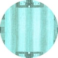 thumbnail image 1 of Ahgly Company Indoor Round Solid Light Blue Modern Area Rugs, 4' Round, 1 of 4
