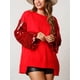 thumbnail image 2 of 2025 Nueva ropa navideña para mujer, jersey de retazos de lentejuelas a la moda, camiseta holgada de manga larga para mujer, sudadera, 2 of 4