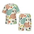 thumbnail image 4 of Picia Racket and Tennis Ball Printed Boys' Kids-PJ Snug Fit Cotton Short Sleeve Top and Shorts 2 Piece Pajama Set-4X-Large, 4 of 9