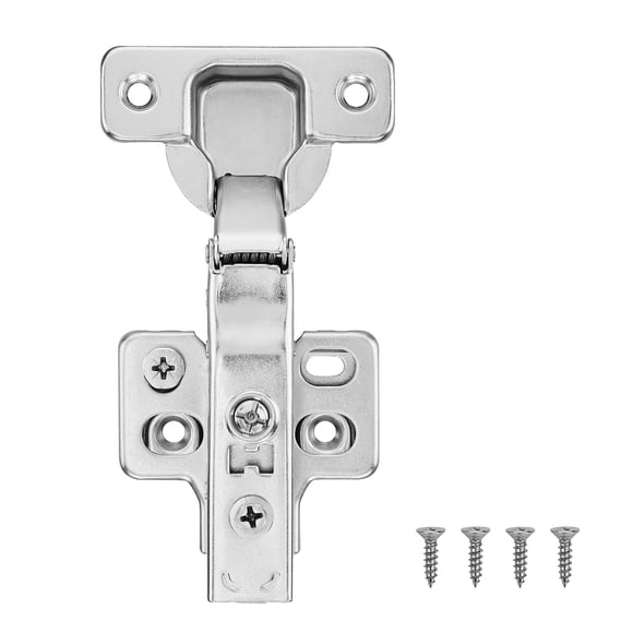 KFFKFF Cabinet Door Hinges, Set of 50, Full Overlay Design for Kitchen Cabinets, 100 Degree Opening Angle, Hidden Cupboard Hinges Suitable for Frameless Cabinet Style