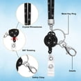 thumbnail image 2 of SUTENGDA ID Card Lanyard 32.9” Breakaway Safety Clasp Rhinestone Lanyards Crystal ID Card Holder (White Retractable Badge), 2 of 7