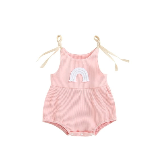 Bagilaanoe Newborn Baby Girl Rompers Sleeveless Tie-up Bodysuit 3M 6M 12M 18M 24M Infant Summer One Piece Jumpsuit