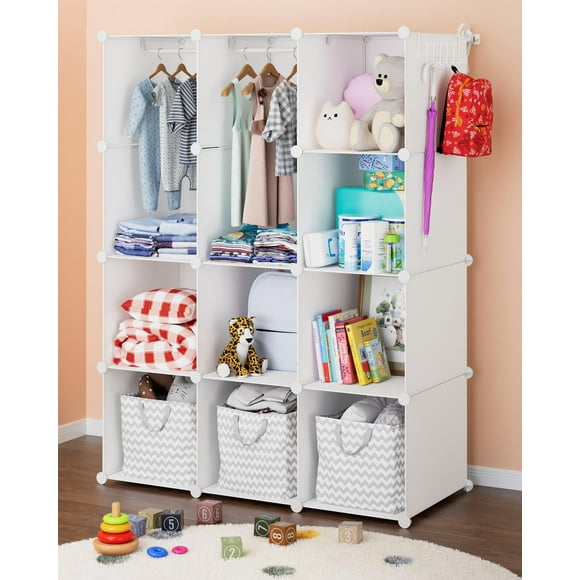 Organizador de armario para bebés CUBEDIY, armario duradero con fijación a la pared