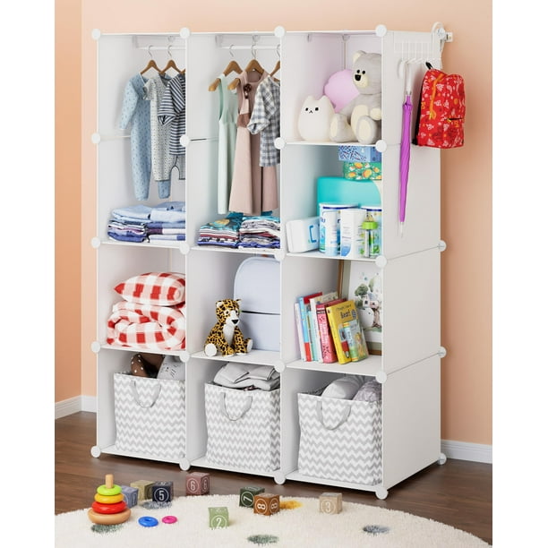 Organizador de armario para bebés CUBEDIY, armario duradero con fijación a la pared