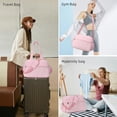 thumbnail image 6 of QYMHOODS Waterproof Travel Duffel Bag with Multi-Pockets and Luggage Strap,Pink, 6 of 6