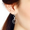 thumbnail image 7 of Aeravida Modern Intricate Linked Hoops of Sterling Silver Post Drop Dangle Earrings | Elegant Sterling Silver Dangle Earrings | Earrings for Women | Intricate Linked Hoops Dangle Earrings, 7 of 7