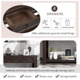 thumbnail image 5 of 65.75'' Console Table Sofa Table with 4 Storage Drawers,Wooden Farmhouse Entryway Table with Storage Shelf,Multifunction Long Vintage Console Table for Hallway, Entryway, Bedroom, Living Room, Espres, 5 of 9