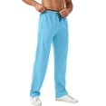 thumbnail image 2 of successthop Mens Rayon Sweatpants Pant Drawstring Elastic Waist Trousers Quick Dry Fall Streetwear with Pockets Blue, 2 of 6