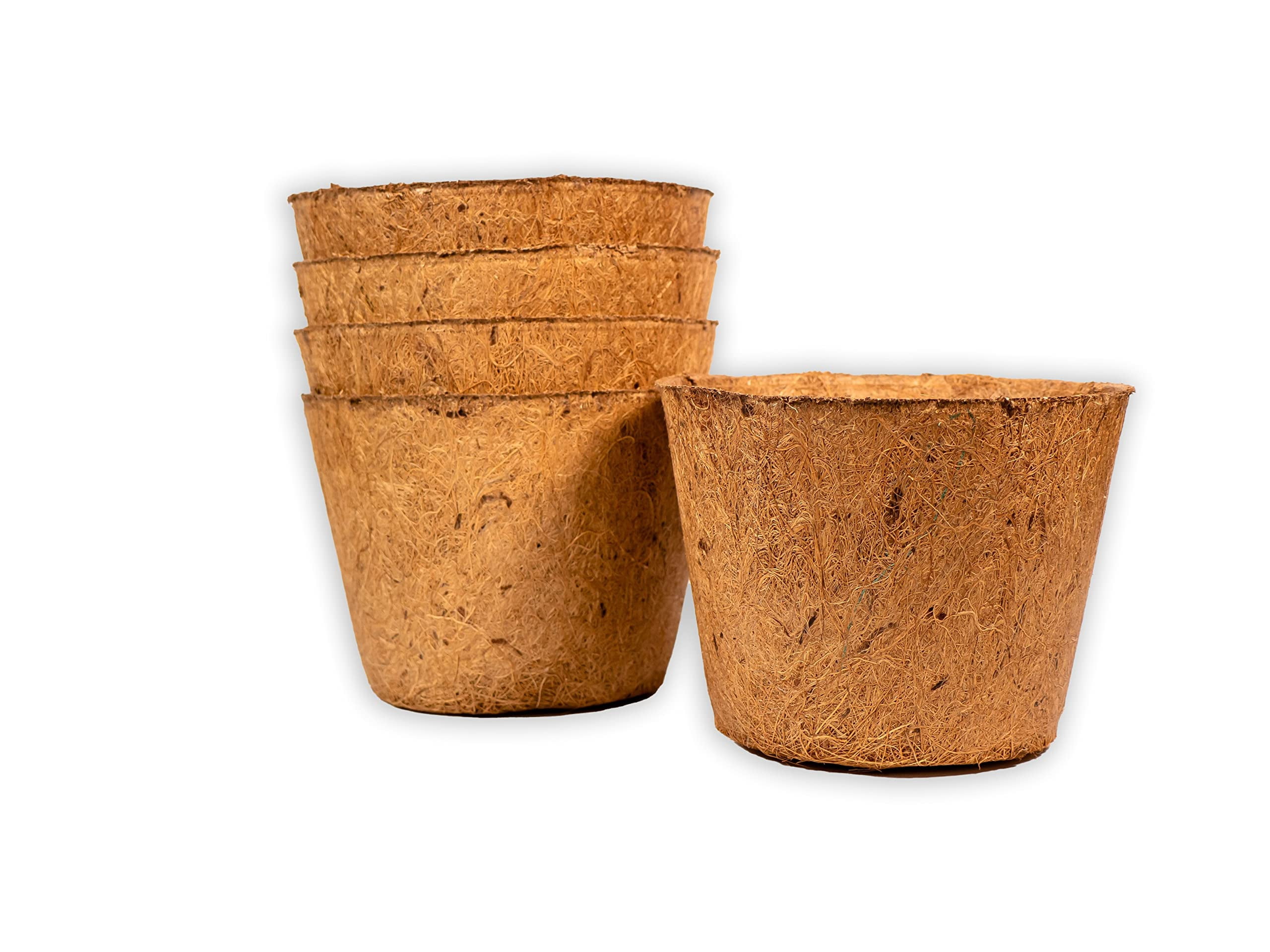 Envelor Coco Coir Plant Pots Seed Starter Tray Biodegradable Seed Starter Pots Coco Peat Pots Seedling Cups Small Plant Pots Germination Nursery Planting Tray Plant Starter Pots, 6 Inches 5 Pack