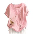 thumbnail image 1 of Heliisoer Hauts pour Femmes, Liquidation d'Été T-Shirt Décontracté à Manches Courtes Col Rond Grande Taille Blouse, 1 of 5