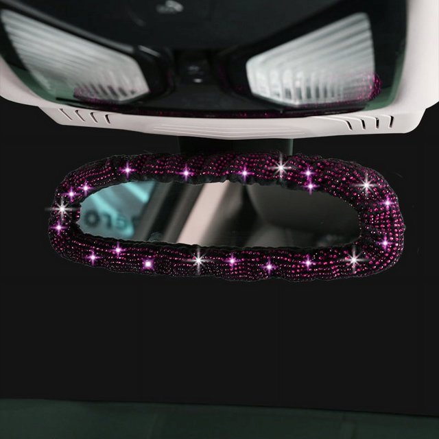 Cubierta de espejo retrovisor de coche con diamantes de imitación y incrustaciones de diamantes, cubierta interior de espejo retrovisor de coche de moda