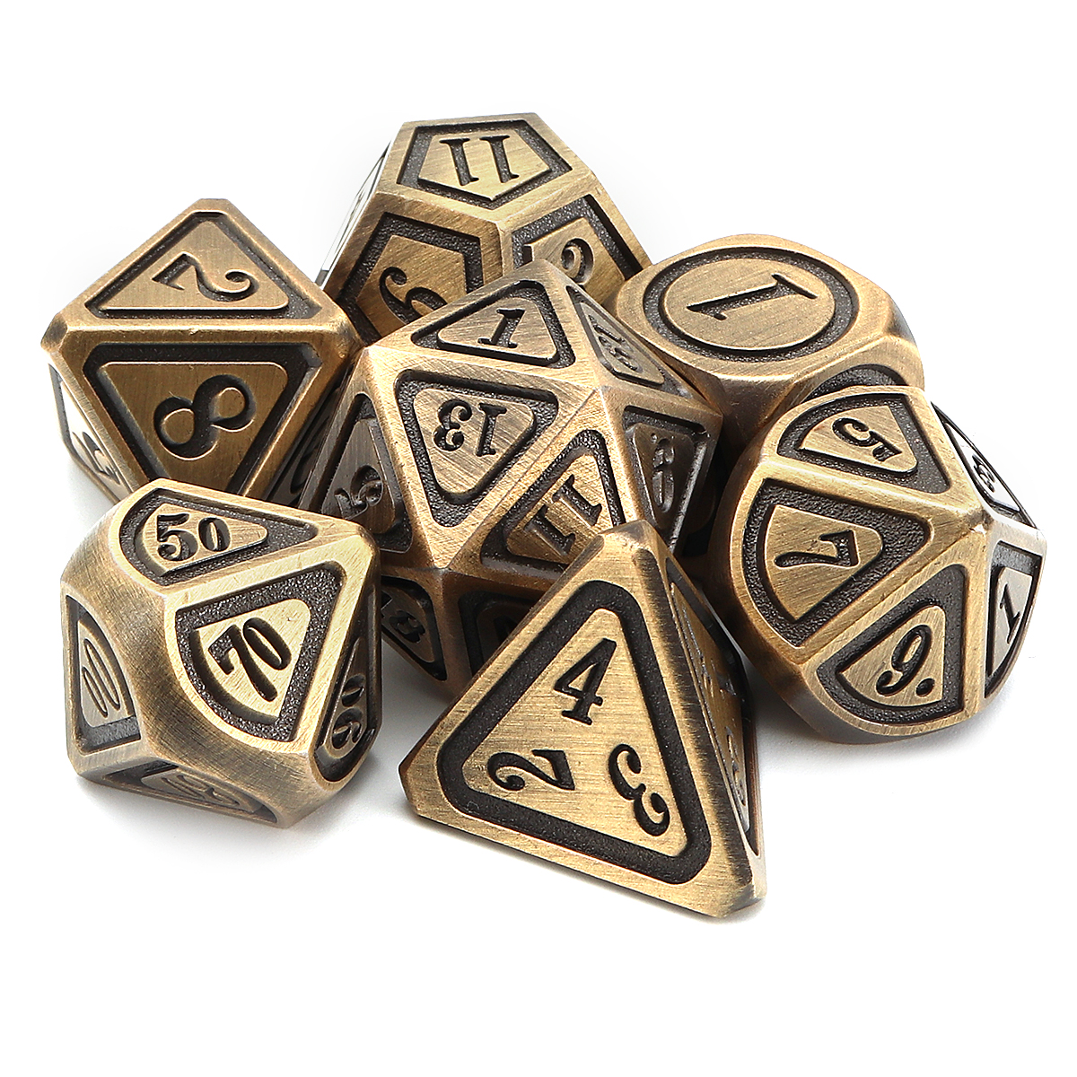 Polyhedral & RPG Dice Barrel Copper Plating DND Role Playing Game Dice