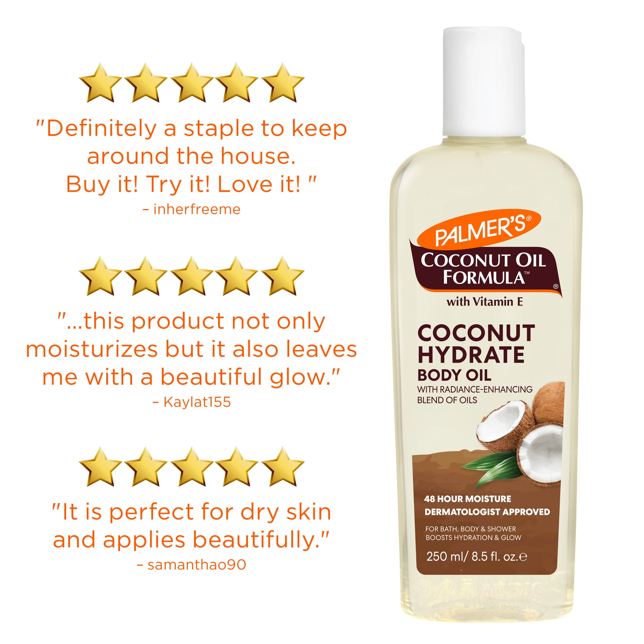 Palmer's Coconut Oil Formula Body Oil, 8.5 oz Deeply Hydrates and  Replenishes Skin - Walmart.com