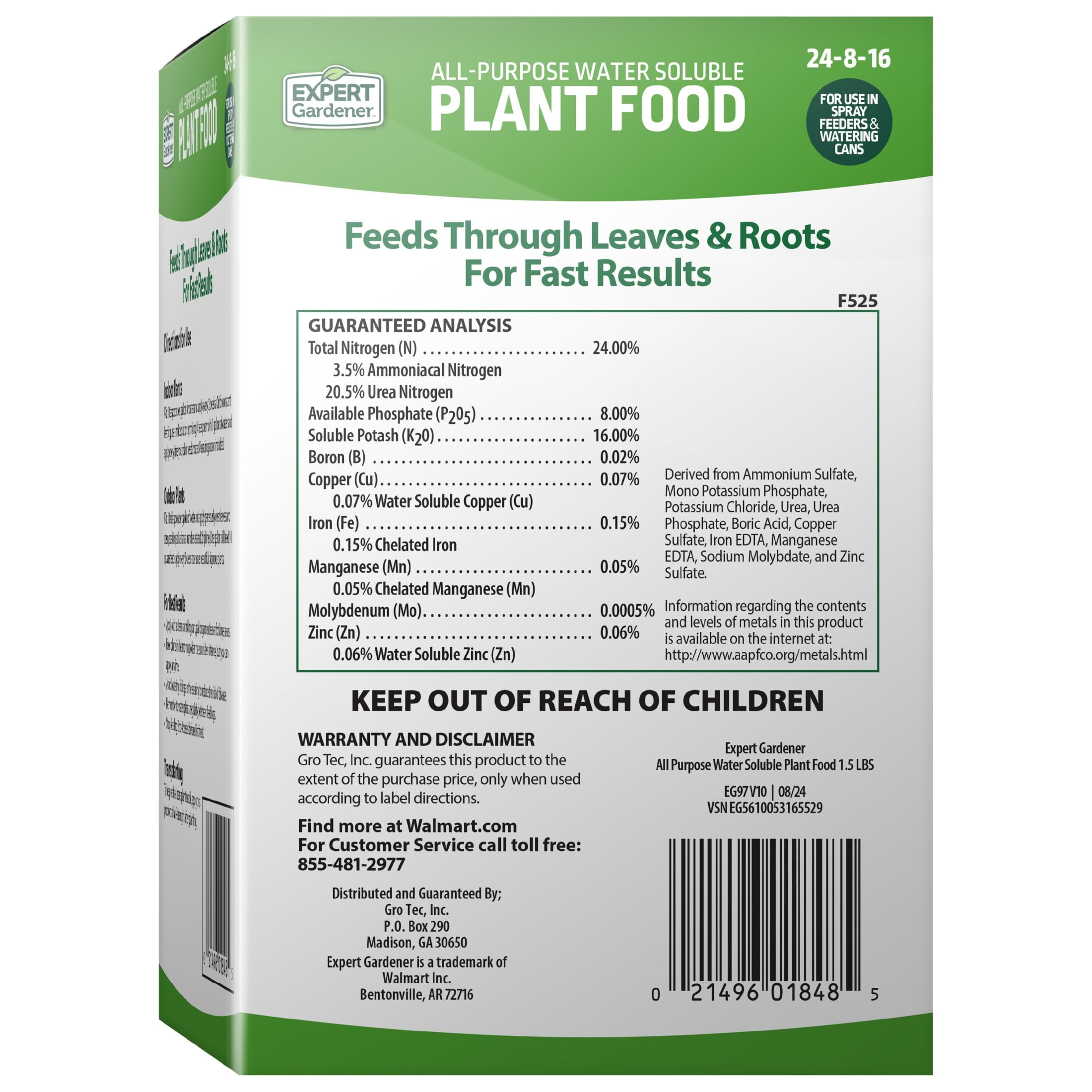 Expert Gardener All-Purpose Water Soluble Plant Food Fertilizer, 1.5 lb.