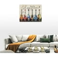 thumbnail image 5 of Musical Guitar Wall Art Colorful Rock Guitar God Says You Are Canvas Wall Decor Cool Rock Music Painting Prints Framed Artwork Decor for Bathroom Bedroom Living Room 12"x16", 5 of 6