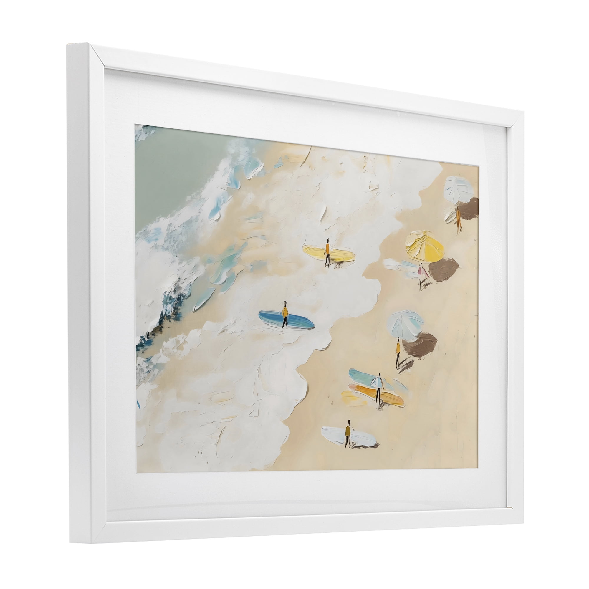 Stupell Industries Beach Surf Summer Scene White Framed Print Under Glass, design by LSR Design Studio