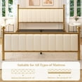 thumbnail image 6 of Queen Size Metal Platform Bed Frame with Upholstered Headboard, Easy Assembly, No Box Spring Needed, White, 6 of 9