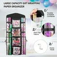 thumbnail image 6 of ZJQYDS wrapping paper organizer storage, hanging gift bag storage organizer, Double-Sided wrapping paper holder storage- Black, 6 of 7