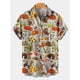 thumbnail image 3 of Camisa con estampado 3D de hongos para hombre, camisas hawaianas de verano, blusa informal de manga corta para vacaciones y playa, ropa para mujer, 3 of 5