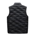 thumbnail image 3 of Yubnlvae coats for men Men's Casual Padded Vest With Zipper Stand Collar Vest With Pocket jackets for men Black, 3 of 8