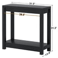 thumbnail image 2 of 32" Farmhouse Wood Narrow Console Table with Open Storage Shelves: Entryway/Sofa Table, Easy Assembly, Embossed Wood,Black, 2 of 7