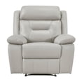 thumbnail image 3 of Lexicon Laconia Leather Reclining Chair in Silver, 3 of 8