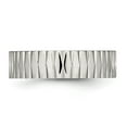 thumbnail image 3 of Auriga Fine Jewelry Stainless Steel Polished and Textured 6 mm Band for Women Size 9.5, 3 of 7