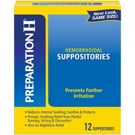 PREPARATION H Hemorrhoid Symptom Treatment Suppositories, Burning, Itching and Discomfort Relief (12 (Best Ointment For Hemorrhoids In India)