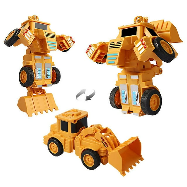 Transform Robot Toy Inertial Drive Crash Resistant Multifunctional Engineering Excavator Vehicle Toy for Children